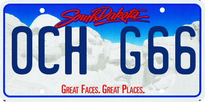 SD license plate 0CHG66