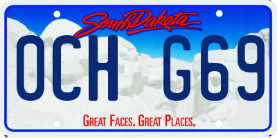 SD license plate 0CHG69