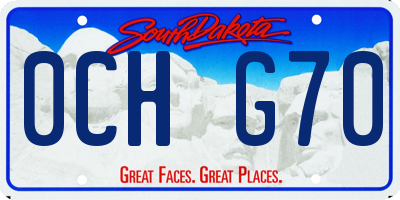 SD license plate 0CHG70