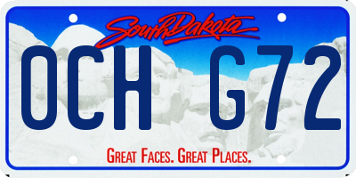 SD license plate 0CHG72