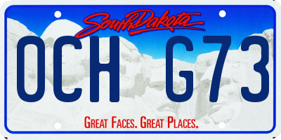 SD license plate 0CHG73