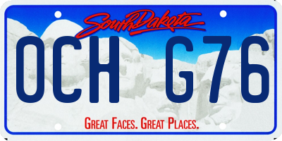SD license plate 0CHG76