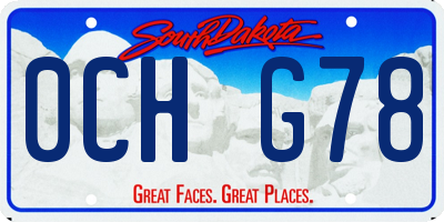 SD license plate 0CHG78
