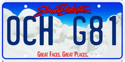 SD license plate 0CHG81