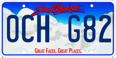 SD license plate 0CHG82