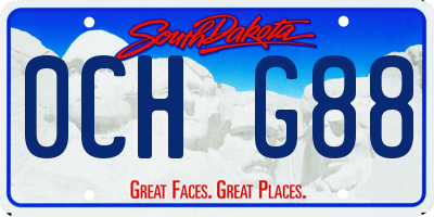 SD license plate 0CHG88