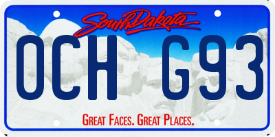 SD license plate 0CHG93
