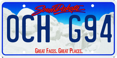 SD license plate 0CHG94
