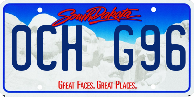 SD license plate 0CHG96