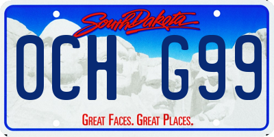 SD license plate 0CHG99