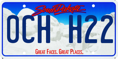 SD license plate 0CHH22