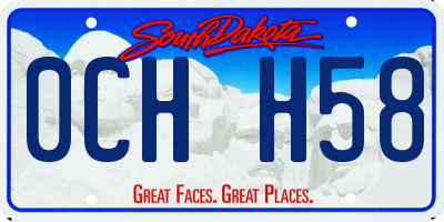 SD license plate 0CHH58