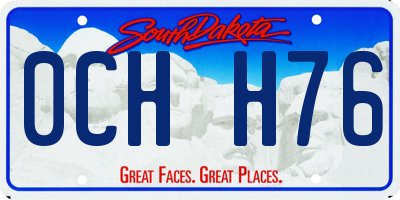 SD license plate 0CHH76