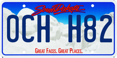 SD license plate 0CHH82