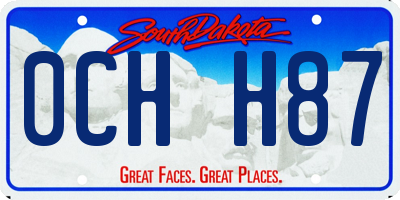 SD license plate 0CHH87