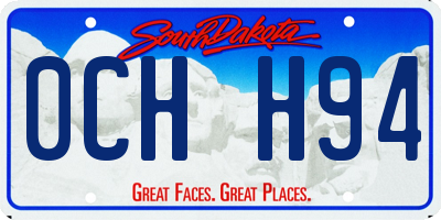 SD license plate 0CHH94