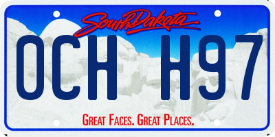 SD license plate 0CHH97