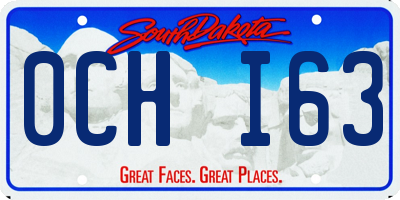 SD license plate 0CHI63