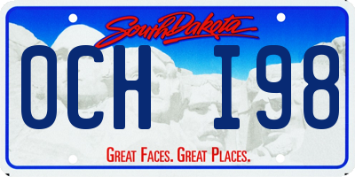 SD license plate 0CHI98