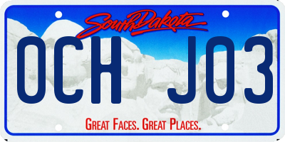 SD license plate 0CHJ03