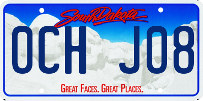 SD license plate 0CHJ08