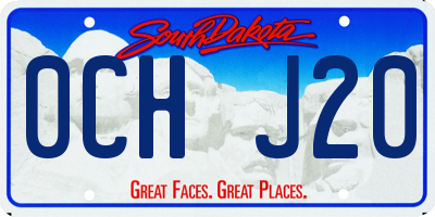 SD license plate 0CHJ20