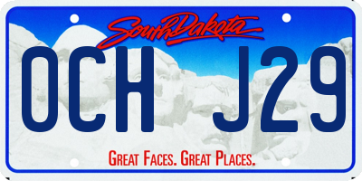 SD license plate 0CHJ29