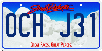SD license plate 0CHJ31