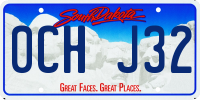 SD license plate 0CHJ32