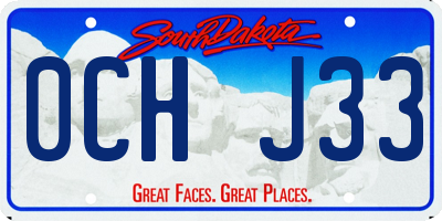 SD license plate 0CHJ33