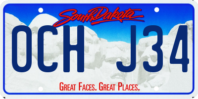 SD license plate 0CHJ34