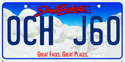 SD license plate 0CHJ60