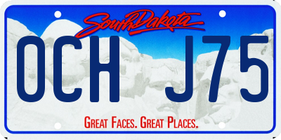 SD license plate 0CHJ75