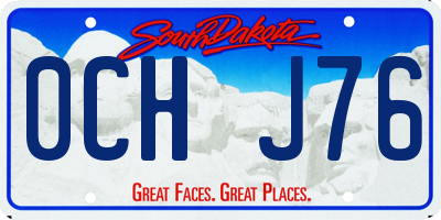 SD license plate 0CHJ76