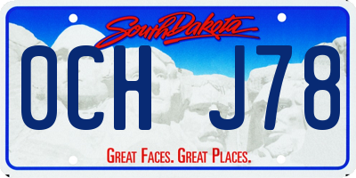 SD license plate 0CHJ78