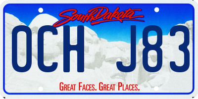 SD license plate 0CHJ83