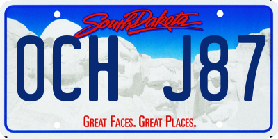 SD license plate 0CHJ87
