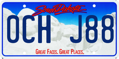 SD license plate 0CHJ88