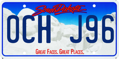 SD license plate 0CHJ96