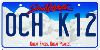 SD license plate 0CHK12