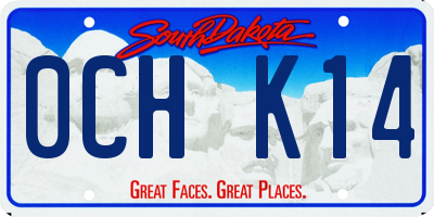 SD license plate 0CHK14