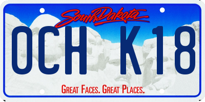 SD license plate 0CHK18