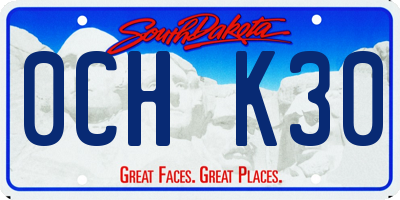 SD license plate 0CHK30