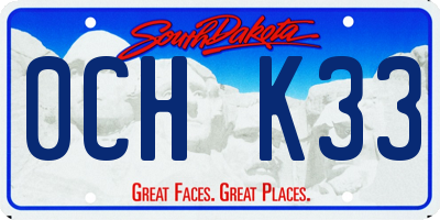 SD license plate 0CHK33