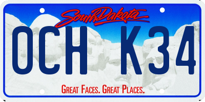 SD license plate 0CHK34