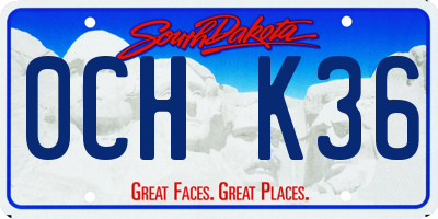 SD license plate 0CHK36