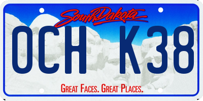 SD license plate 0CHK38