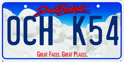 SD license plate 0CHK54