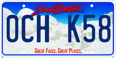 SD license plate 0CHK58