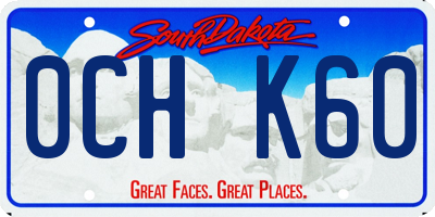 SD license plate 0CHK60